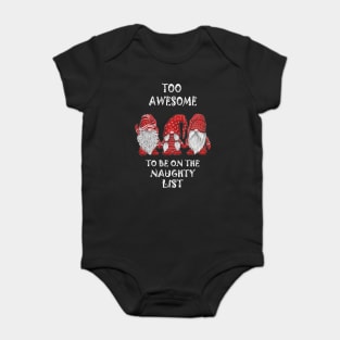 Gnome Christmas Funny Naughty List Baby Bodysuit